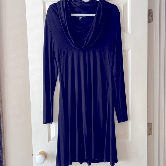 Karen Kane black dress with large cowl neck - Picture 1 of 7